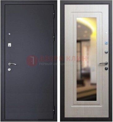 Черная металлическая дверь с зеркалом ДЗ-26 в Мурманске