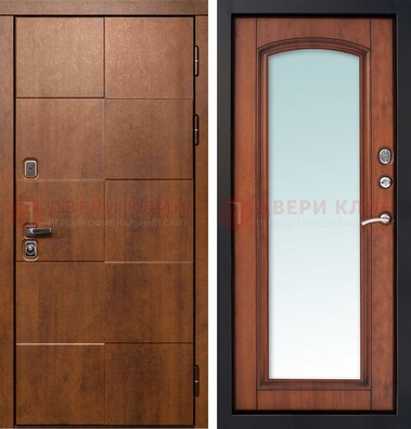 Белая филенчатая дверь с фрезерованной МДФ и зеркалом ДЗ-81 в Щербинке