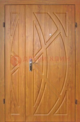Полуторная металлическая дверь с МДФ золотой дуб ПЛ-17 в Щербинке